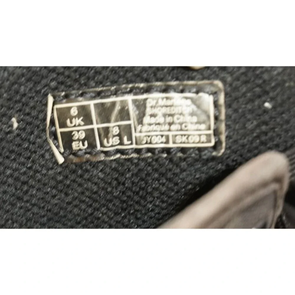 Doc Dr. Martens Shoreditch Black Canvas Boots Women's Size US 8 UK 6 EU 39